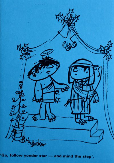Yonder Starに従ってください（青い紙にペンとインク） 作： Brenda Brin Booker